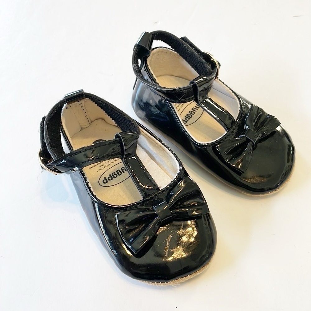 Myggpp baby girls black dress shoes